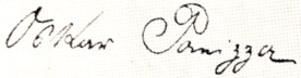 Oskar Panizza signature