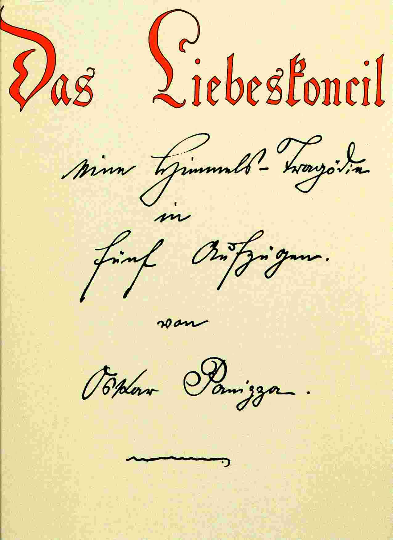 Liebeskoncil manuscript title page