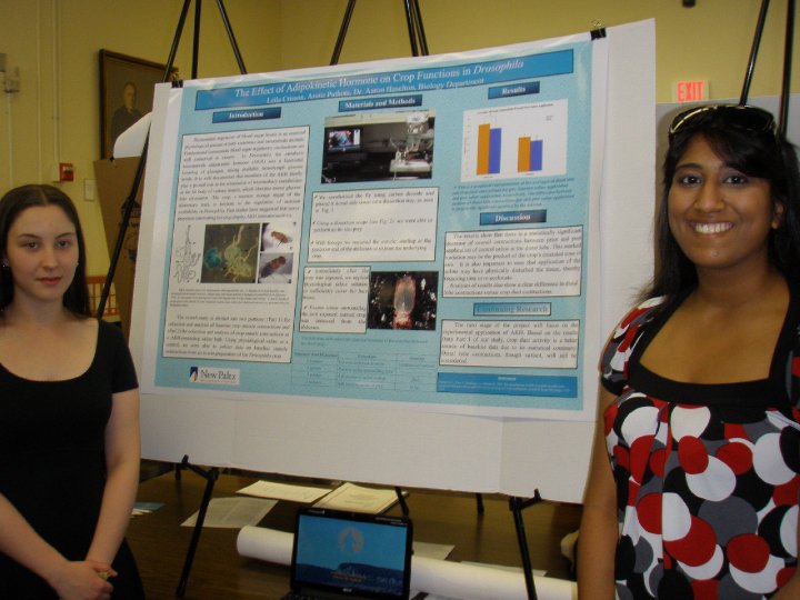 students with research poster